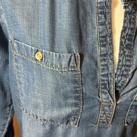 Cloth & Stone Long Sleeve Blue Tencel Tunic Shirt - S - Picture 2 of 7